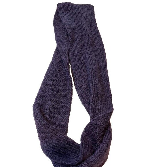 Made in Italy Purple Wool Blend Chunky Knit Infinity Scarf Cowl Cozycore Soft - Picture 1 of 3